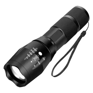 Topcom Aluminum Alloy Flashlight Zoom Tactical LED Flash Light Torch 5-Mode Lamp For Camping