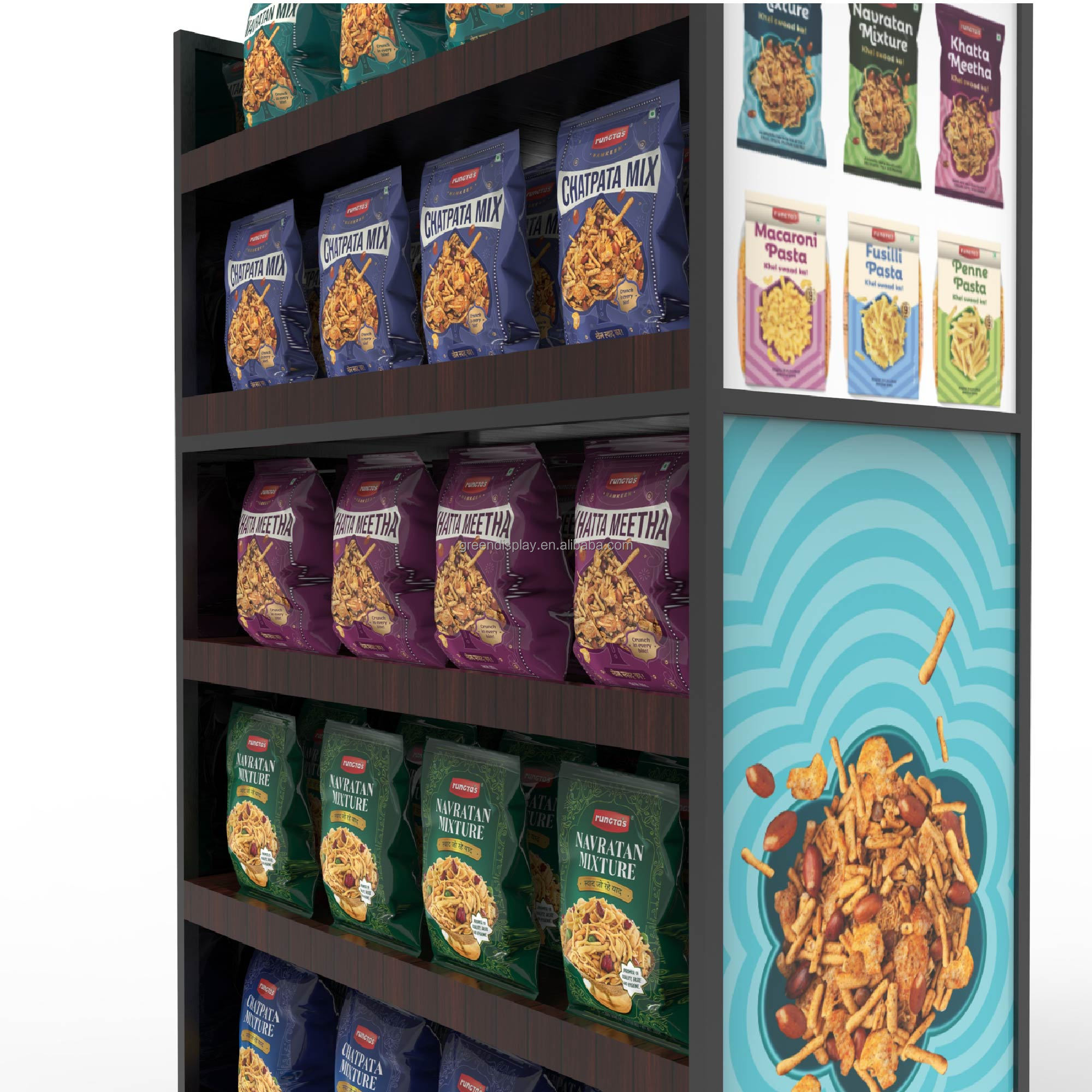 Chip Display Rack Snack Metal Custom Logo Carton Customized Store Display Stand Floor Stand Powder Coating Modern Apache AP-M001 — view 5