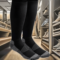 Chaussettes de compression légères et confortables pour hommes, absorbant la transpiration, noires (2 paires), taille de chaussure 5-9