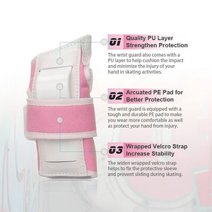 Chất lượng hàng đầu trẻ em trẻ em xe đạp đi xe đạp xe đạp cưỡi thiết bị bảo vệ thiết lập, đầu gối và miếng đệm khuỷu tay với bảo vệ cổ tay trẻ mới biết đi cho thể thao - Product Image 5