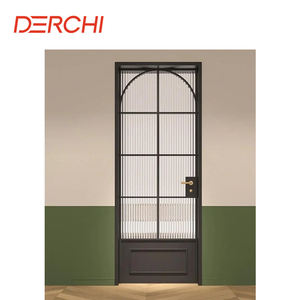 باب زجاجي مخصص على شكل قوس من سبائك الألومنيوم المطاوع، تصميم عصري على الطراز الفرنسي القديم، مناسب للشقق والمطابخ والفنادق - Product Image 6