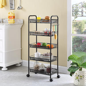 Paniers de rangement rotatifs support empilable panier en métal organisateur de cuisine étagère de rangement Cube fruits légumes organisateur chariot chariot - Product Image 2