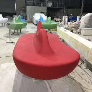 Juego de Mesa y Taburetes de Jardín de 4 Piezas, Estilo Art Deco, Hecho a Mano, Ecológico, de Fibra de Vidrio - Product Image 5