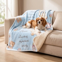 Couverture pour animaux de compagnie en flanelle double face, épaisse et chaude, pour chien et chat, douce et confortable pour canapé et lit