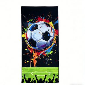 Nouvelle <span class=keywords><strong>serviette</strong></span> de plage 2026 sur le thème du football, en microfibre ultra-fine, séchage rapide, légère, rayée, de luxe, pour adultes - Product Image 1