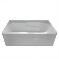 Baignoire autoportante en acrylique, design moderne, écologique, rectangulaire, portable, avec jupe, conforme aux normes nord-américaines, populaire pour hôtels intérieurs