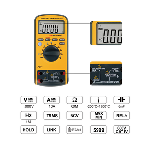 מולטימטר דיגיטלי מקצועי VA40R עם טווח אוטומטי, צג LCD, מדידת מתח DC/AC עד 1000V, זרם, NCV, עם USB, בודק MAX/MIN, CAT IV 600V - Product Image 2