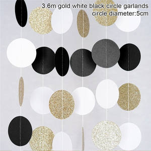 Forniture per <span class=keywords><strong>feste</strong></span> 11 piedi Glitter oro bianco rosa grande carta appesa cerchio ghirlanda decorazione per tende in fogli rotondi - Product Image 3