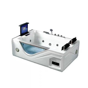 Bañera de masaje de hidromasaje acrílica de baño de vidrio de alta calidad con TV - Product Image 4