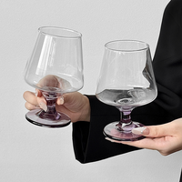 Verre à pied coloré, bol transparent, verre à vin à pied court, verre à cocktail pour bar, restaurant, mariage, fête, vaisselle de table