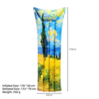 Matelas flottant gonflable en PVC écologique pour piscine, lit flottant aquatique imprimé en couleur, radeau de piscine pour adultes