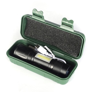 Xách Tay <span class=keywords><strong>Mini</strong></span> 10W LED <span class=keywords><strong>Torch</strong></span> Đèn pin XPE COB ánh sáng với 3 chế độ màu xanh lá cây hợp kim nhôm USB sạc không thấm nước đi kèm hộp quà tặng - Product Image 4