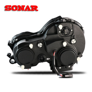 Ensemble de phares LED jaunes SONAR 12V 55W H4/H7 avec anneau lumineux Angel Eye, compatible avec <span class=keywords><strong>Mercedes</strong></span>-Benz <span class=keywords><strong>Classe</strong></span> <span class=keywords><strong>E</strong></span> <span class=keywords><strong>W210</strong></span> 98-01 - Product Image 4
