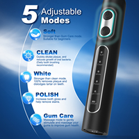 Brosse à dents électrique rotative avec 4 têtes de brosse, rechargeable par port DC, jusqu'à 1 mois d'autonomie, avec étui de voyage portable
