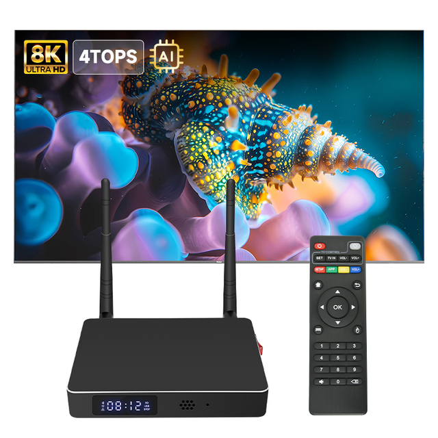 2026 Fast Streaming Device Smart TV Box Android 14 Amlogic S928X Quad Core 8K UHD 4GB+64GB WiFi6 2.4G/5GHz