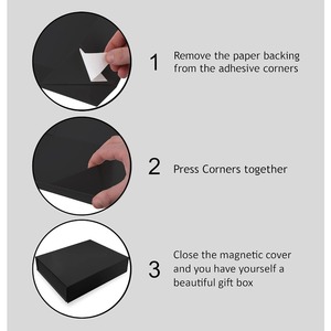 <b>Black</b> hard gift <b>box</b> with magnetic sealing cap rectangular <b>box</b> for <b>black</b> glossy gifts can be customized according to needs - Product Image 4