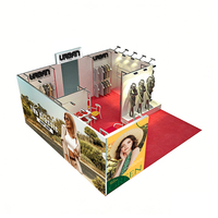 Stand d'exposition stable au design moderne 3x6, personnalisable et réutilisable, pour salons professionnels et foires commerciales