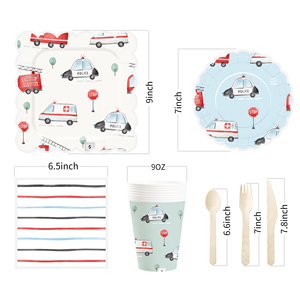 Juego de Vajilla para Fiesta Temática de Policía DAMAI, Platos de Papel, Servilletas, Vasos, Artículos para Fiestas de Cumpleaños para Niños, Sirve para 8 Personas - Product Image 4