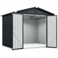 Abri de rangement métallique surélevé ultra robuste toutes saisons 12x10 pieds avec serrure et clés pour articles divers de jardin