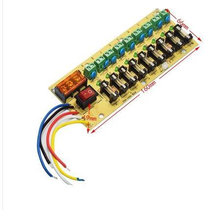 12V DC Power Distribution 9 Channel PCB Board Terminal Block for Switching Power Supply Electricity Current Wiring LED Switch