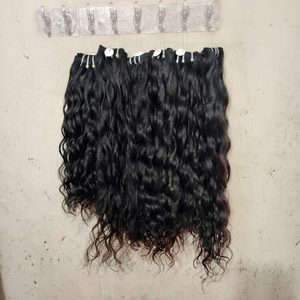 Cheveux indiens Remy 100 % naturels non traités en vrac pour tissage, 100 g, double trame machine, ondulations souples, ondulations profondes, lâches - Product Image 1