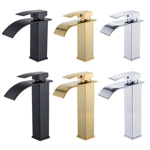 Aifol Robinet cascade en acier inoxydable pour salle de bain Lavabo bon marché avec valve en céramique Poignée mélangeur d'eau de toilette - Product Image 1