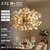 Lustre moderne en céramique Dandelion avec cadre doré, luminaire suspendu LED Sputnik pour salon