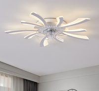 Ventilateur de plafond LED moderne en acrylique avec télécommande pour salon, chambre, décoration intérieure et hôtel – Design créatif