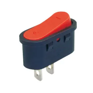 Venta caliente ABILKEEN forma ovalada sin interruptor basculante en miniatura de botón rojo encendido-apagado iluminado con terminal de soldadura de 2 pines