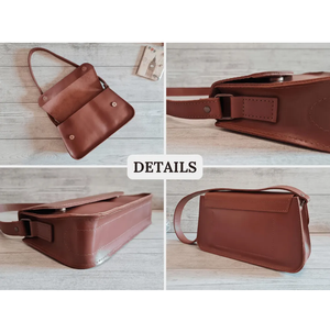 Personalized Handmade <b>Leather</b> Shoulder Bag for Women Elegant <b>Small</b> Evening <b>Purse</b> Vintage Retro Style Handbag Gift for Her - Product Image 5