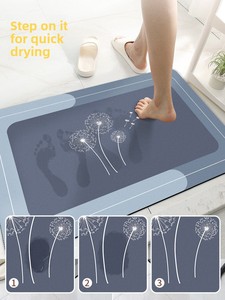 Suede Water-Absorbent Non-Slip Square Floor Mat &amp; <strong>Doormat</strong> for Bathroom and Toilet Entrances - Product Image 3