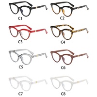 Lunettes de vue anti-lumière bleue à monture large, style œil de chat, monture intégrale, verres plats noirs, lunettes optiques haut de gamme pour femmes