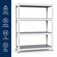 Étagères métalliques de stockage à usage moyen, 4 niveaux, en acier, protection contre la corrosion, sans boulons, revêtement en poudre, haute capacité