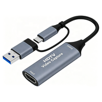 Tarjeta de Captura de Video 4K a USB Tipo-C - 1080P 60FPS de Aleación de Aluminio para Juegos, Transmisión en Vivo, OBS y Xbox, Gris