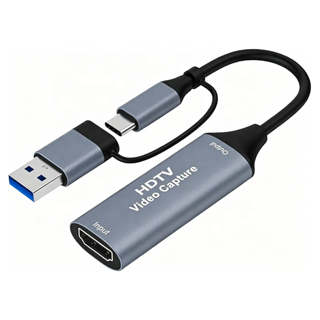 4K for to USB Type-C Video Capture Card-1080P 60FPS Aluminum Alloy for Gaming Live Streaming Live Broadcasting OBS & Xbox Gray