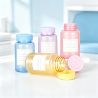 Bouteille en plastique transparent givré multicolore de qualité alimentaire, bouteille transparente mate en PET pour emballer des pilules, des capsules et des comprimés