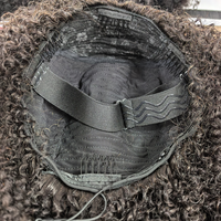 Nueva Peluca Larga de Media Cabeza, Color Natural, Cabello Virgen Rizado 4B 4C, 3 en 1, Sin Pegamento, con Encaje Frontal, Gorra Pequeña