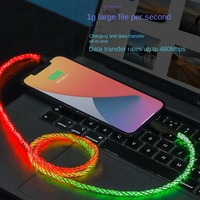 Câble de données magnétique RGB en alliage d'aluminium 8 broches, avec éclairage LED à dégradé respirant, charge ultra-rapide pour Micro Type-C