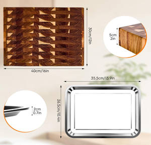 Planche à <span class=keywords><strong>découper</strong></span> <span class=keywords><strong>en</strong></span> <span class=keywords><strong>bois</strong></span> d'acacia massif de haute qualité, planche à <span class=keywords><strong>découper</strong></span> <span class=keywords><strong>en</strong></span> grain de <span class=keywords><strong>bois</strong></span>, bloc de boucher <span class=keywords><strong>en</strong></span> <span class=keywords><strong>bois</strong></span> pour légumes, fromages et hachage - Product Image 2