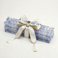 Tuiles de Mahjong Américaines Transparentes en Porcelaine Bleue et Blanche à Motifs Artistiques, avec Règle Pratique en PVC pour Jeu de Société à Domicile