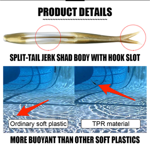 Leurre de pêche souple Spinpoler TPR Floating Jerk Bait Shad Minnow, 10x plus résistant, appât artificiel à queue fendue, <span class=keywords><strong>Drop</strong></span> <span class=keywords><strong>Shot</strong></span>, pour Black Bass, <span class=keywords><strong>Brochet</strong></span>, Zander - Product Image 3