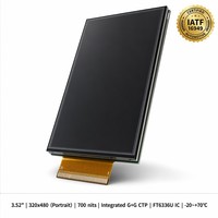 Modul Layar Sentuh Kapasitif 3,52" 320x480 IPS Display Terintegrasi G+G CTP ST7796UI IC LED Backlight -20~+70 untuk Perangkat Tangguh