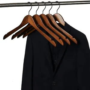 Fabricant de vêtements en gros de haute qualité Couleur vintage Pantalon Chemise costume manteau cintres en bois pour vêtements