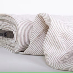 Venta al por mayor 115 ''/292cm tela a rayas de lino lavado denso Extra ancho 100% Lino puro niñas niños ropa de cama sofá hogar textil vestido - Product Image 1