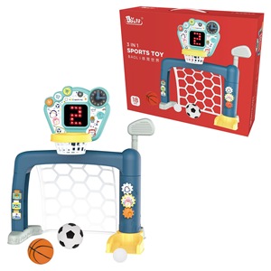 3 en 1 Plastique Intérieur Extérieur Golfs Football <span class=keywords><strong>Mini</strong></span> Basketball Hoops Stand Jouets Balles Jouets de Sport pour Enfants - Product Image 1
