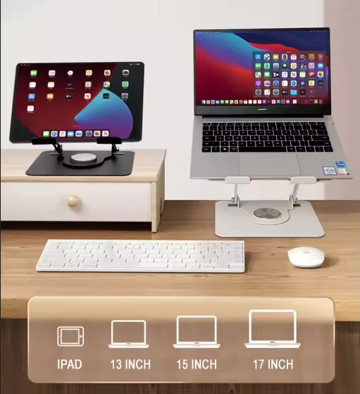 Metal 360 Rotating Laptop Stand with 3 USB Hubs - Image 6