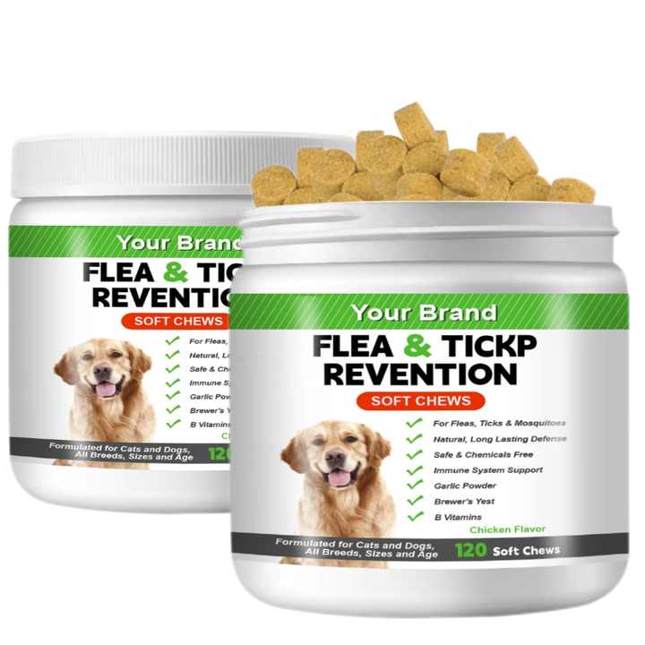 Custom Flea and Tick Prevention Oral Flea Soft Chews Supplement for
