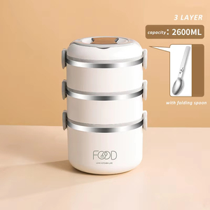 Thép không gỉ di động cách điện Hộp Ăn Trưa Stackable <span class=keywords><strong>container</strong></span> thực phẩm đặt người lớn nhiệt Bento Hộp Ăn Trưa với túi nhiệt - Product Image 2