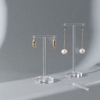 Plinthe en acrylique transparent boucles d'oreilles en forme de T présentoir bijoux compteur accessoires de tir porte-boucle d'oreille