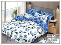 Personnalisation - Marque Jiajia - Draps en coton - 6 pièces - Drap plat king size - Ensemble de literie avec 4 taies d'oreiller - Drap de lit